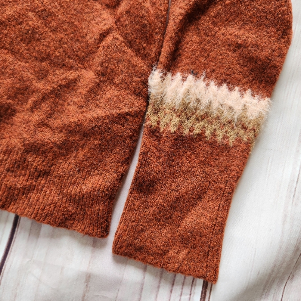 NWT Anthropologie "Vittoria Fair Isle" One Shoulder Sweater Wool Alpaca Blend XL - Picture 6 of 12